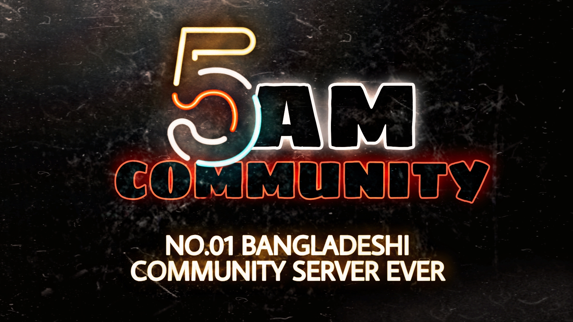 Discovery splash banner for 5AM Community Discord server