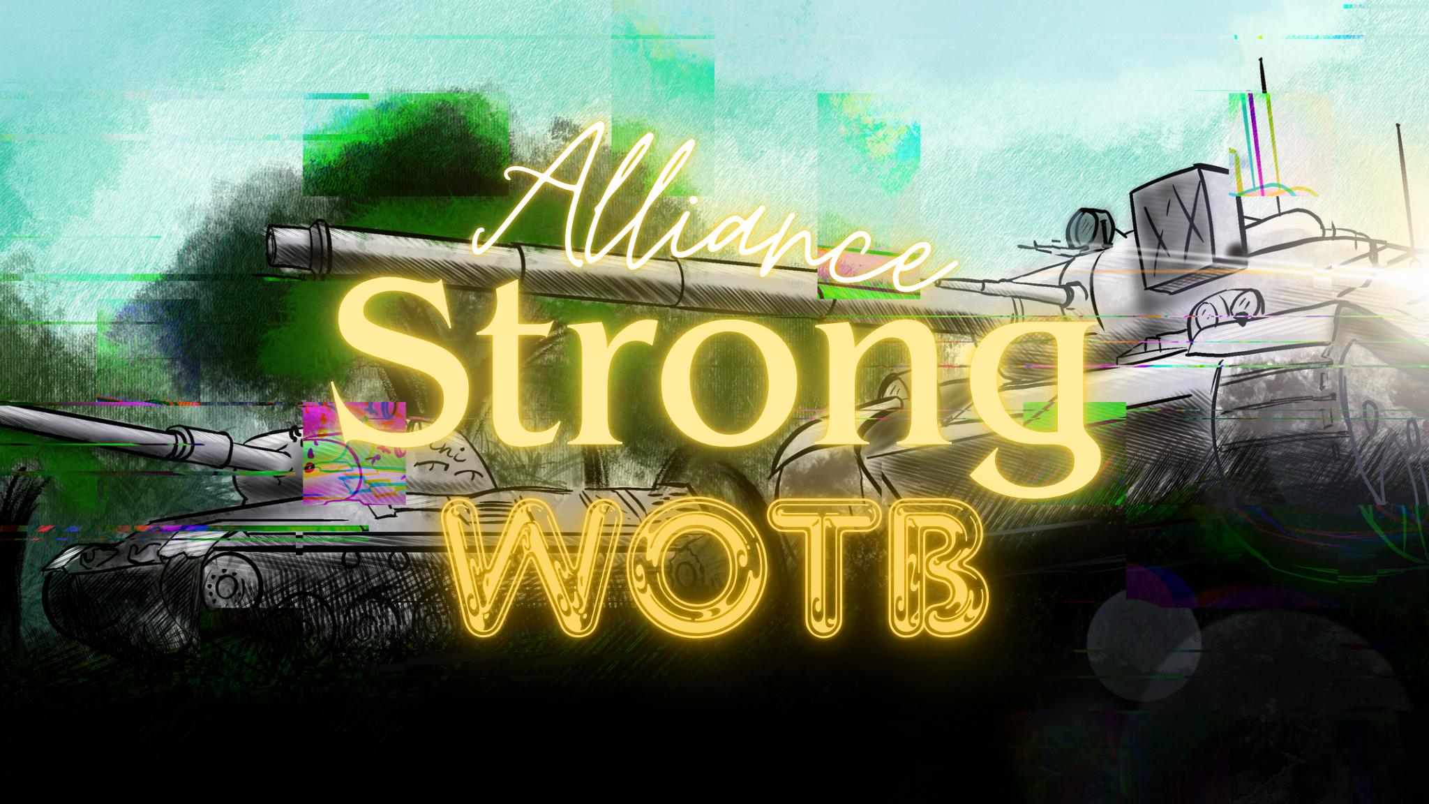 Discovery splash banner for Alliance "Strong" - WoT Blitz (EU) Discord server