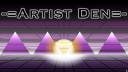 Discovery splash banner for Artists Den Discord server