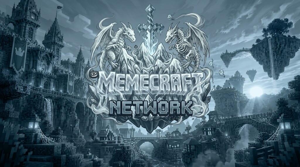 Discovery splash banner for MemeCraft Network Discord server