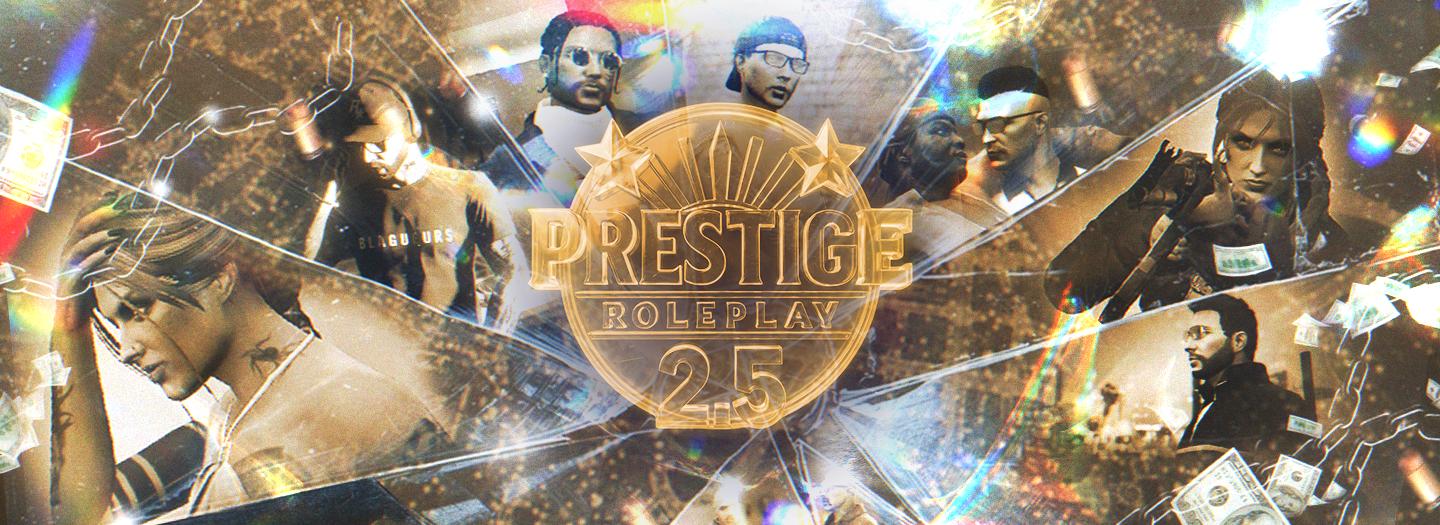 Discovery splash banner for Prestige RP Discord server