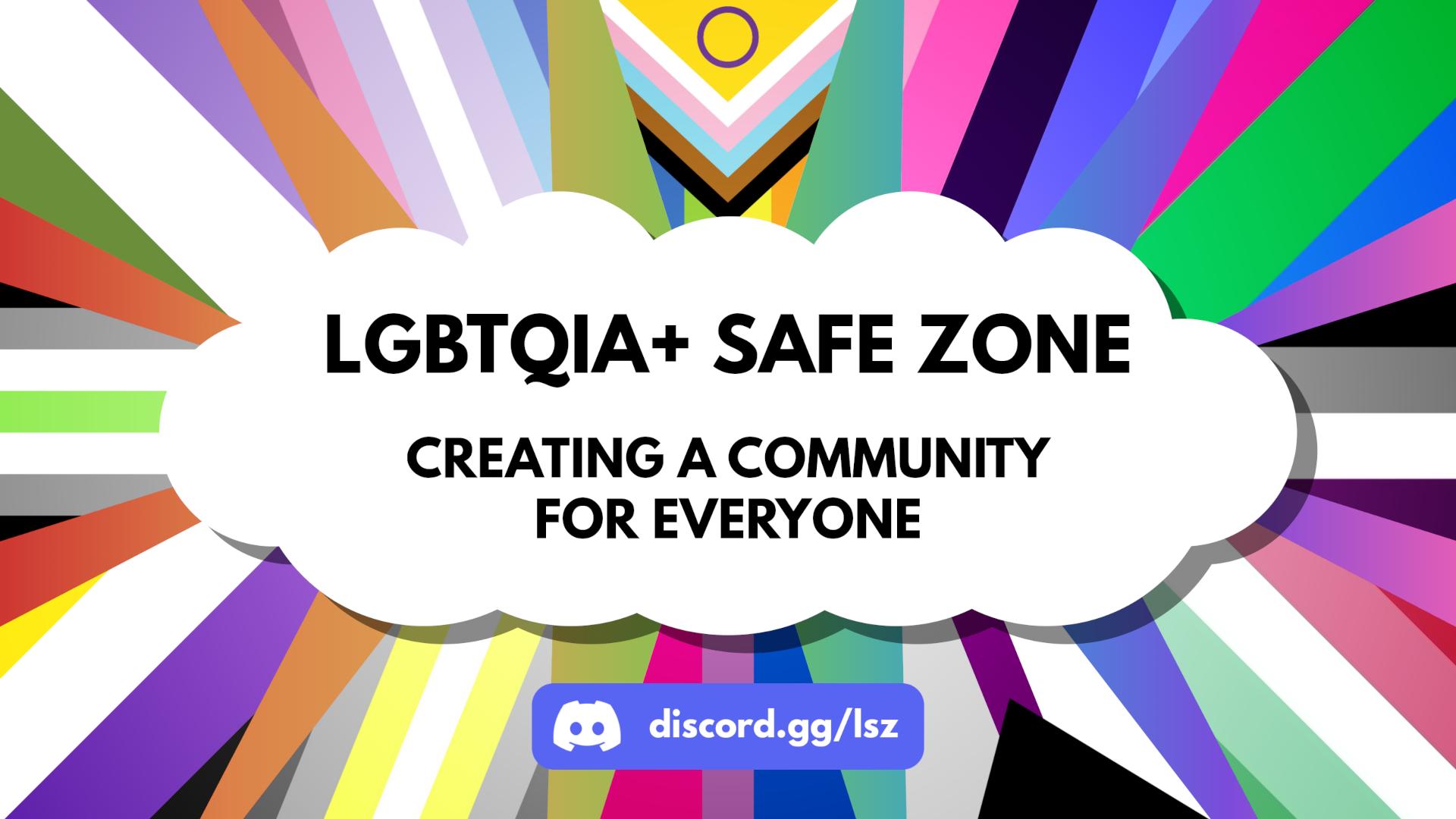 Discovery splash banner for LGBTQIA+ Safe Zone Discord server