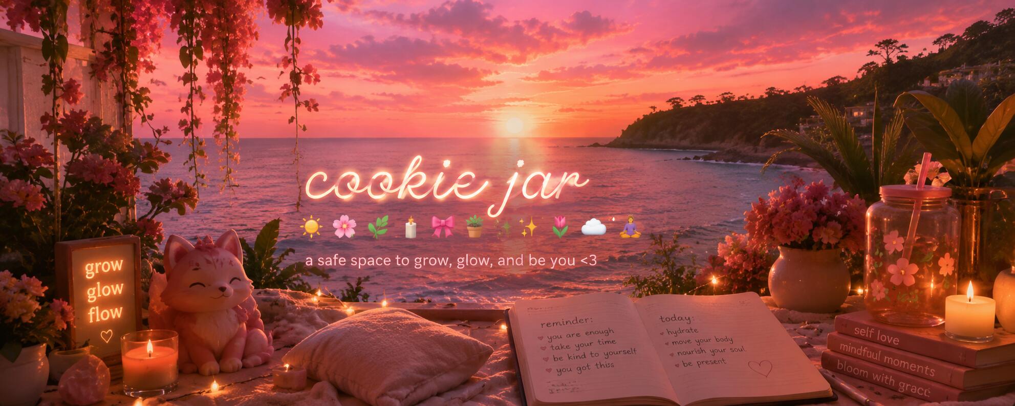 Discovery splash banner for 𝐶𝑜𝑜𝑘𝑖𝑒 𝐽𝑎𝑟 🌸 Discord server