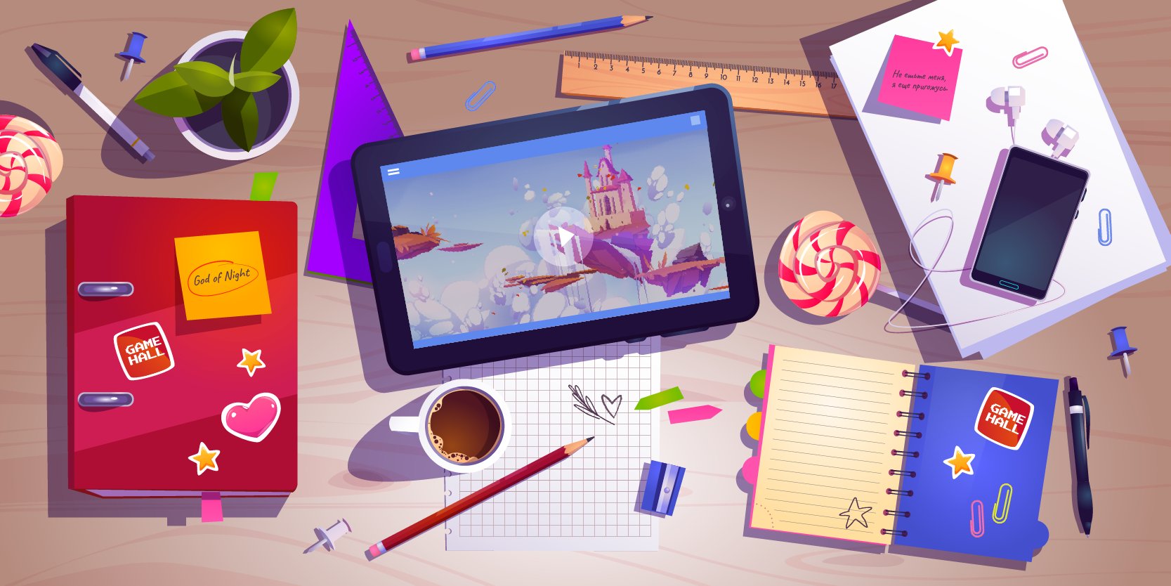 Discovery splash banner for Game Hall: Action games Discord server