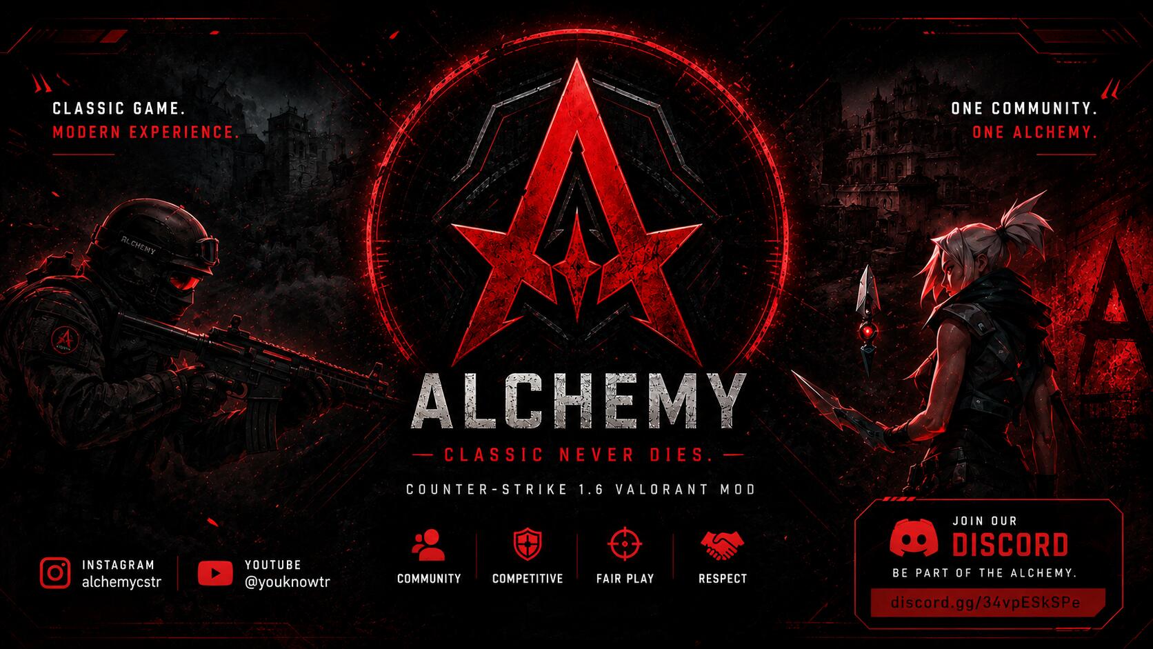 Discovery splash banner for Alchemy Community I #1.6 Discord server