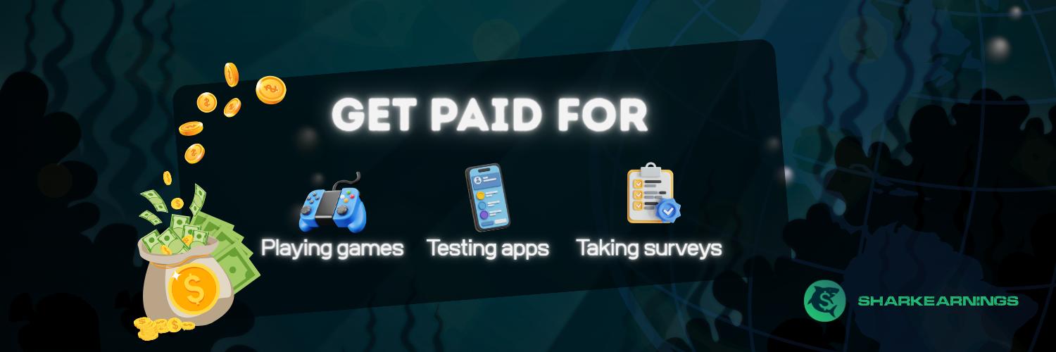 Discovery splash banner for Shark Earnings: Earn Money & Rewards Discord server