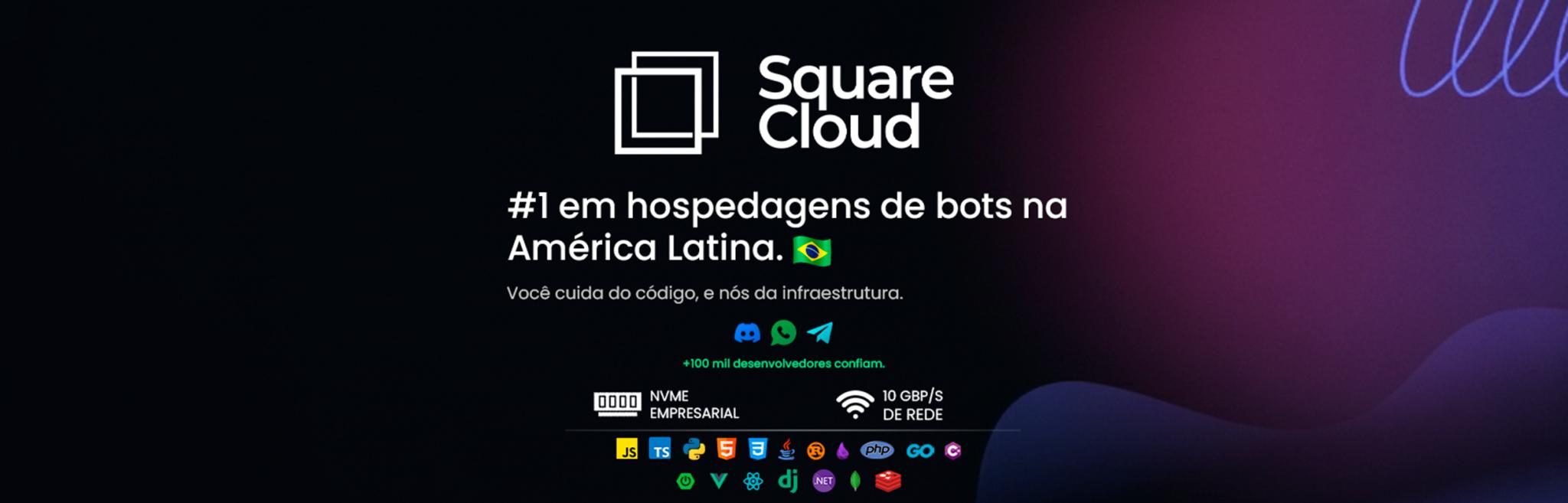 Discovery splash banner for Square Cloud Discord server