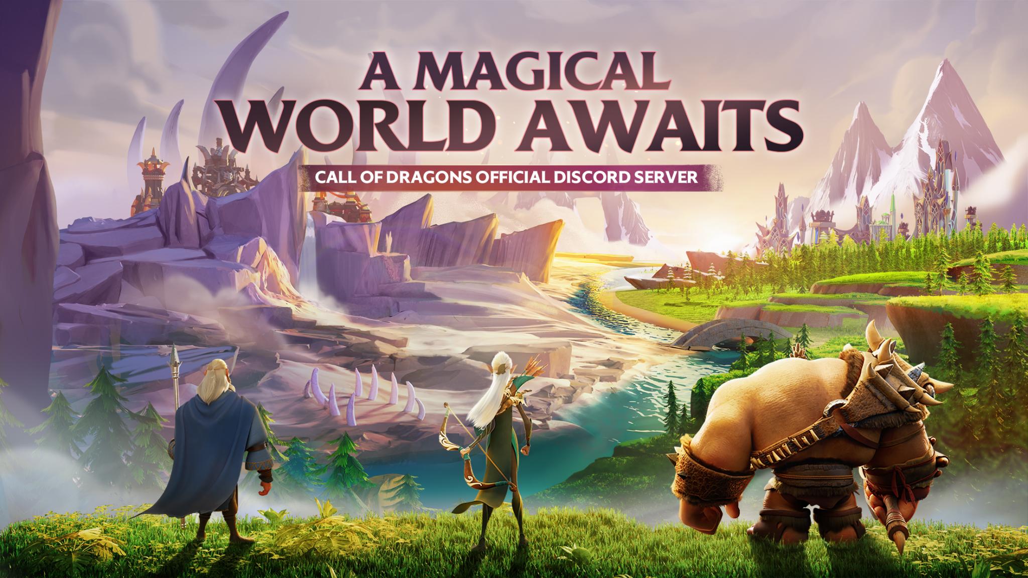 Discovery splash banner for Call of Dragons Discord server