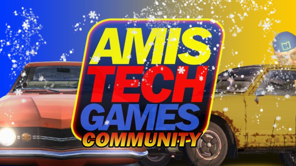 Discovery splash banner for Amistech Games Community Discord server
