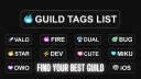 Discovery splash banner for Guild Tags List | 100+ FREE GUILDS Discord server