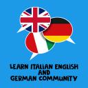 Discovery splash banner for Learn Italian English and German Community Discord server