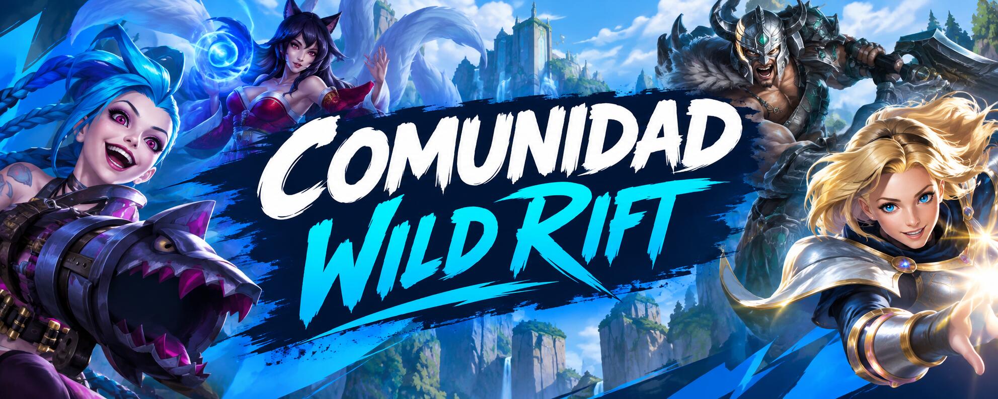 Discovery splash banner for Comunidad Wild Rift Discord server