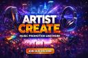 Discovery splash banner for Artist Create 🔥 |  helping Indi Artists Discord server
