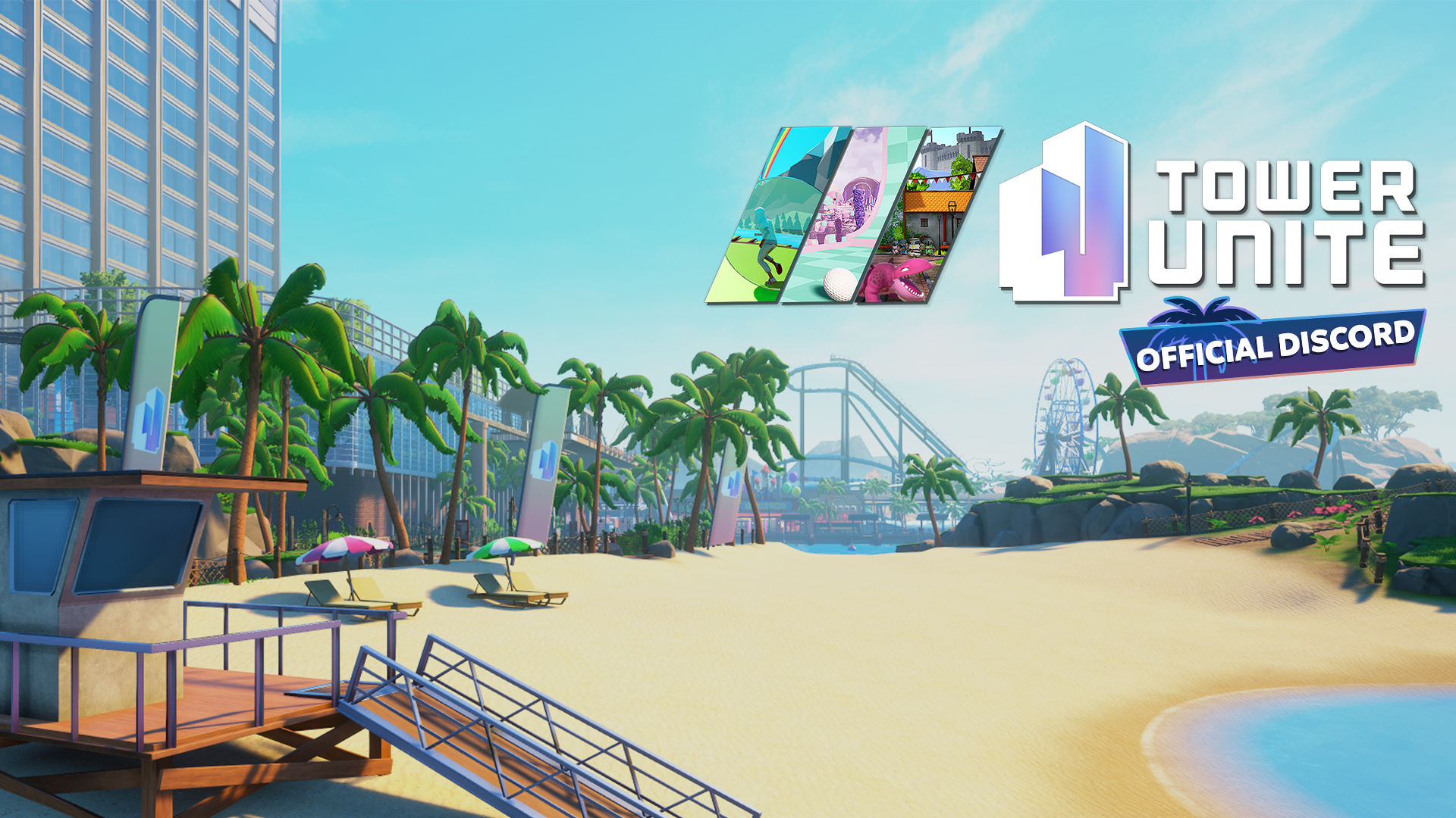 Discovery splash banner for PixelTail Games / Tower Unite Discord server