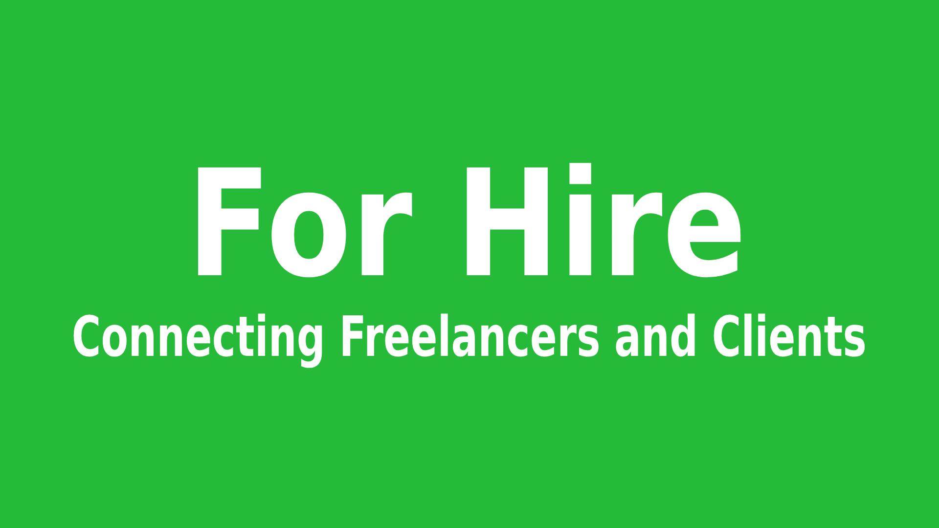 Discovery splash banner for For Hire - Hire or Get Hired! Fiverr, Upwork, Freelancer Jobs Discord server