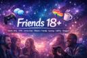 Discovery splash banner for Friends 18+ Sfw | Adults-only • active-chat • Mature • Friendly • Gaming • Lgbtq+ • Hangout Discord server