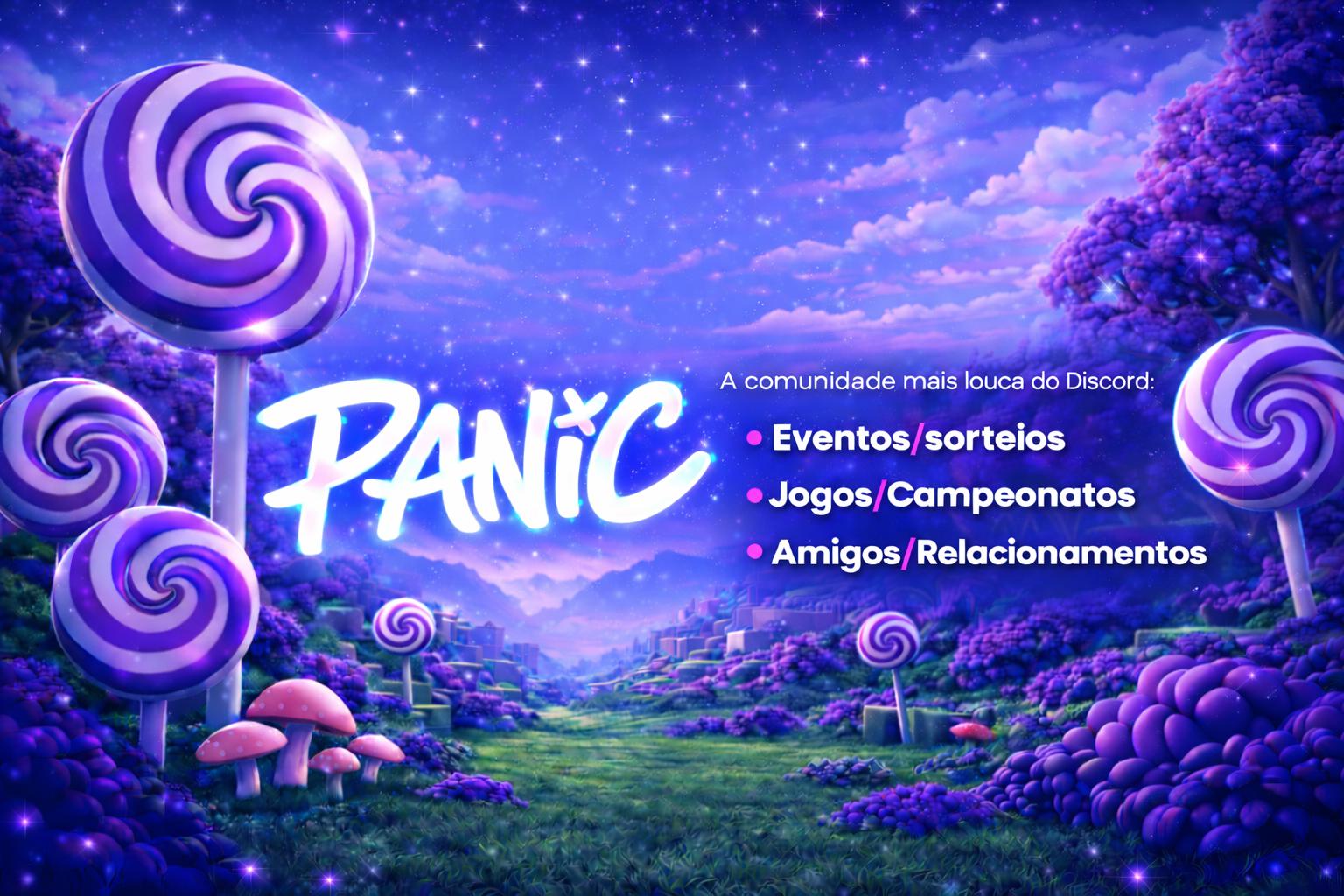 Discovery splash banner for PANIC 👻 Amigos・Conversar・Call・Amizade・Brasil・Web Namoro・Roblox・Anime・FiveM Discord server