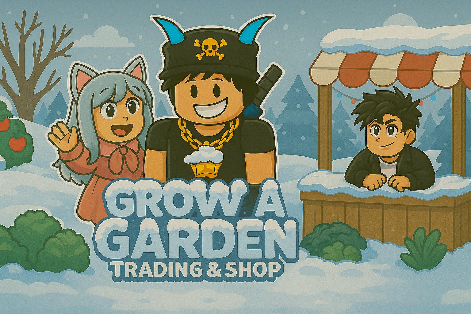 Discovery splash banner for Grow A Garden | Trading & Shop Discord server