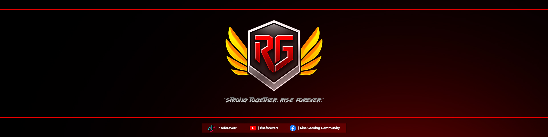 Discovery splash banner for Rise Gaming Community Discord server