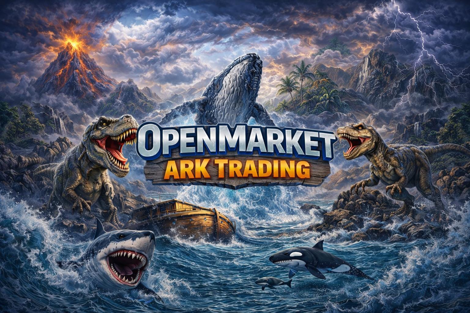 Discovery splash banner for OpenMarket | ARK Trading Discord server