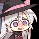 Anime girl wearing a witch hat with a panicked, blushing, and teary-eyed expression.