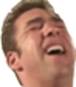 Man with head tilted back laughing with eyes closed and mouth open.