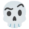 SkullEyebrowRaise Discord Emoji from Speakeasy