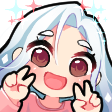 anime_blue_hair_girl_happy Discord emoji