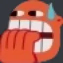 faceorangebitingnails