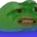 A green frog-like character with a strained, grimacing expression.
