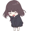 KurumiHoldHoodieDown