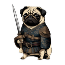 01_3255623r4S3e_warrior_pug_dog_ Discord emoji
