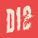 Letters D and I followed by the number 2 in a distressed white font on a solid red background.