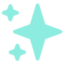 Sparkles Cyan Discord Emoji
