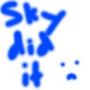 A black paw print icon with a trail of blue, cloud-like shapes behind it.