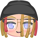 Character with a beanie and glasses wearing a smug, knowing smirk.