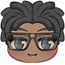 Character with dark hair and glasses wearing a subtle grin.