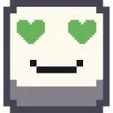pixelemojihearteyesgreen