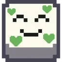 pixelemojismilingheartsgreen