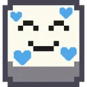 pixelemojismilingheartsblue