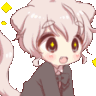Anime character with glowing star-shaped eyes and an open-mouthed expression of wonder.