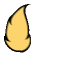 A yellow furry tail wagging back and forth in a repeating animation.