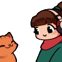 LofiGirlAndCatHighFiveAnimated Discord Emoji