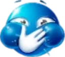 bluemojiholdingbacklaugh