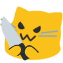 F_blobcat_knife Discord sticker from SocialBar | Make Friends • Active • VC Calls • Gaming • Emotes • Anime • Roblox • Chill • Fun
