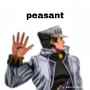 jotaroholdinghishandoutsayingpea