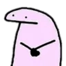Flork stick figure with a pink body and black outline standing with arms crossed.