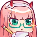 zerotwo_taking_notes Discord Emoji