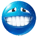 Blue Scaredsmile Discord Emoji