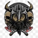 pngtreevectorofvikingheadwithtwi